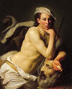 Johann Zoffany Self portrait as David with the head of Goliath,